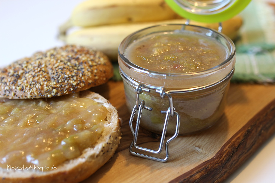 Rhabarber-Bananen-Marmelade von Kleinstadthippie vegan Food Blog