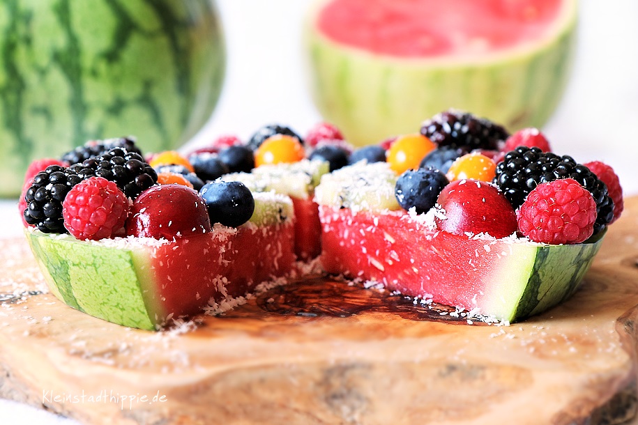 Wassermelonenpizza - Dessert mit Obst