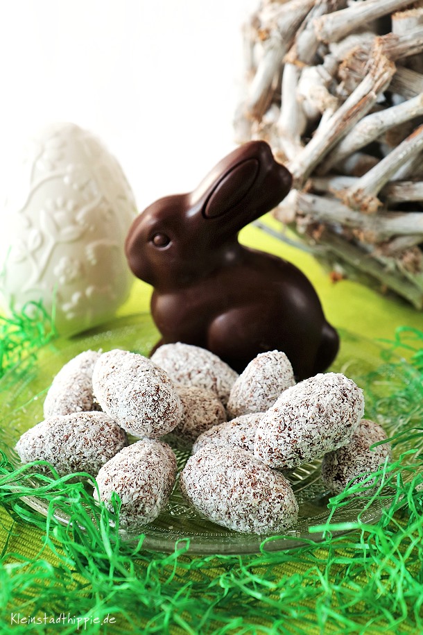 Schokoladen-Kokos-Ostereier - vegane Rezepte für Ostern