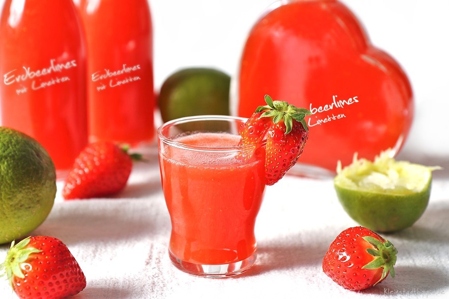 Erdbeerlimes mit Limetten