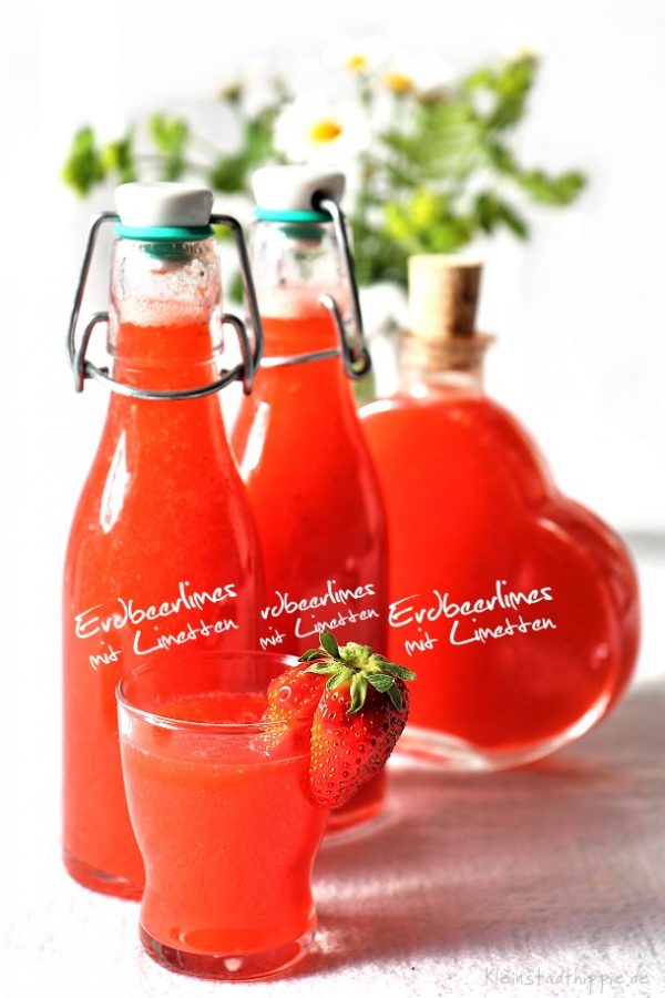 Erdbeerlimes mit Limetten - Rezept - Leckerer, aromatischer Erdbeerlimes
