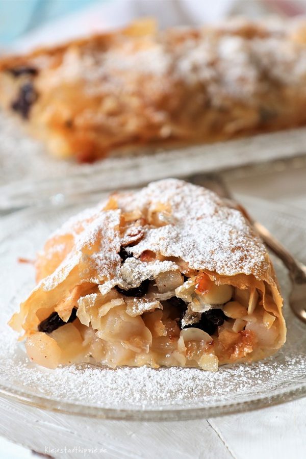 Birnen-Cranberry-Strudel - Vegane Backrezepte von Kleinstadthippie