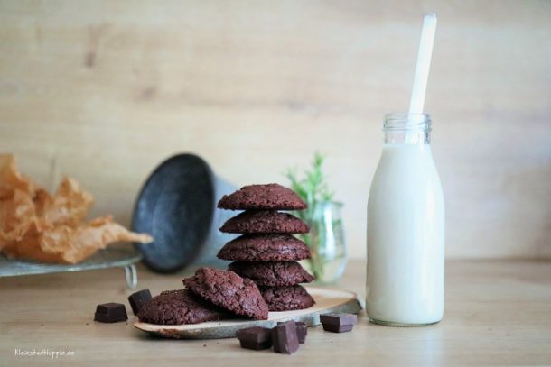 Brownie Cookies, Schokoladenkekse veganes Rezept von Kleinstadthippie