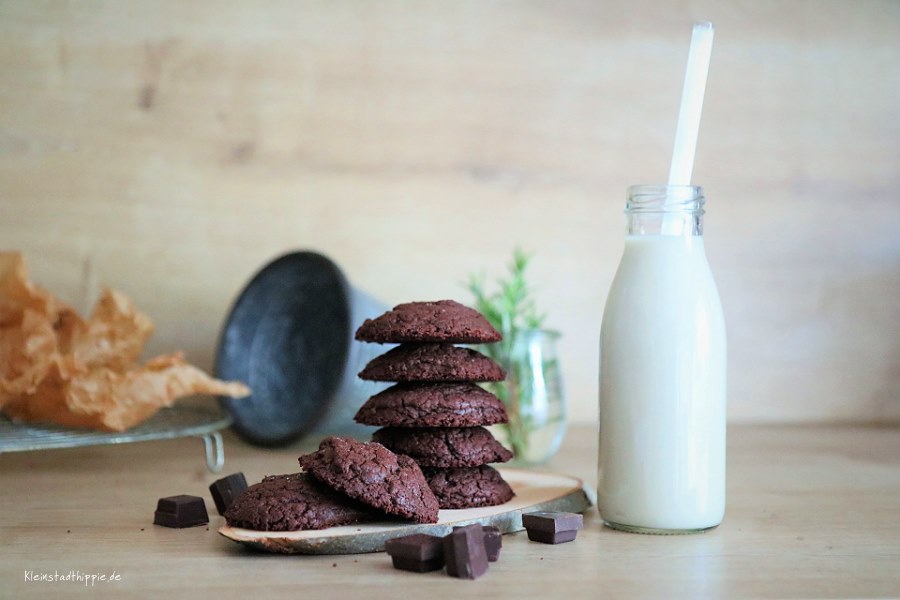 Brownie Cookies, Schokoladenkekse ein veganes Rezept von Kleinstadthippie