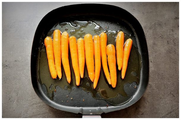 Austernpilze und glasierte Karotten aus dem Airfryer
