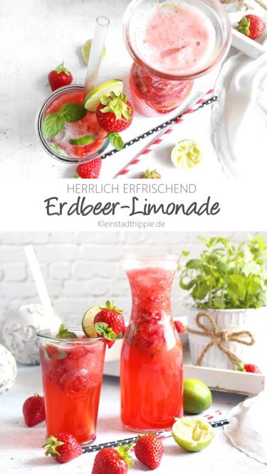 Erdbeerlimonade Erdbeer-Limo Erdbeer-Limonade - Rezept