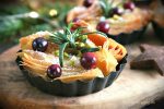 Birnen-Knusperdessert - Birnentartelettes - Dessert mit Filoteig - Weihnachtsdessert - veganes Dessert