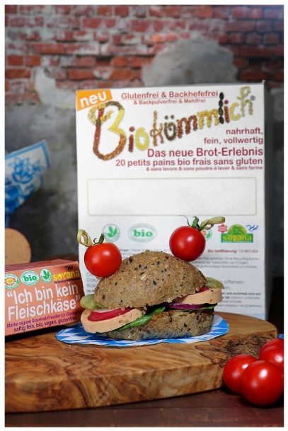 angekeimten Biokömmlich-Brötchen für Oktoberfestfingerfood glutenfrei von Soyana