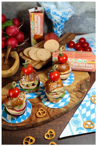 Snacks Fingerfood Wiesn-Party Oktoberfest vegan