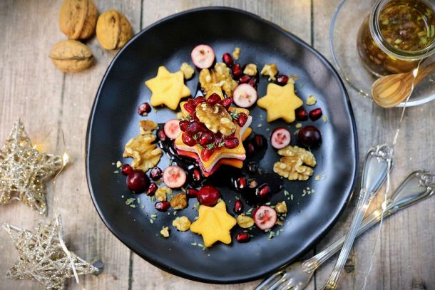 Kleiner Vorspeisenstern – ein kleiner veganer Vorspeisenteller - sehr festlich