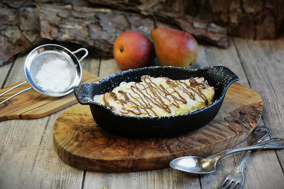 Pfannkuchen-Auflauf mit Birnen