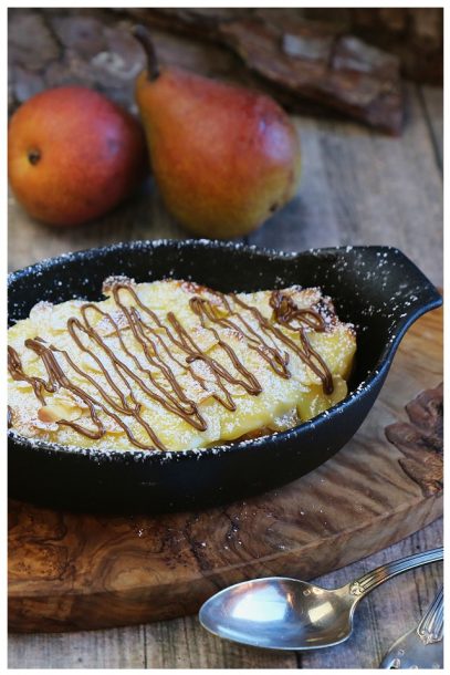 Pfannkuchen-Auflauf mit Birnen, Vanillepudding, Mandeln - Wohlfühlküche - Essen wie bei Oma