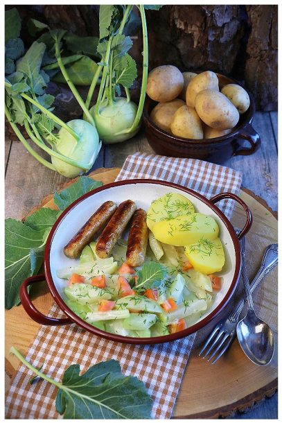 Kohlrabigemüse in Rahmsoße - vegane Hausmannskost